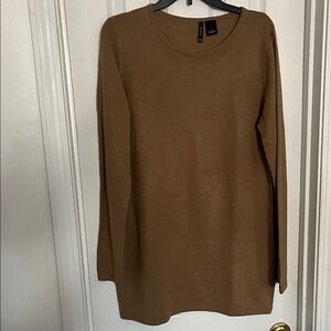 New Directions Tan Crew Neck Sweater